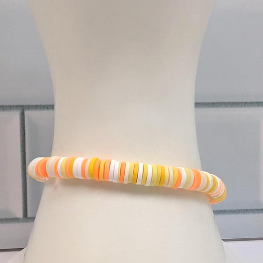 Summer Sorbet bead bracelet, brown and white clay beads