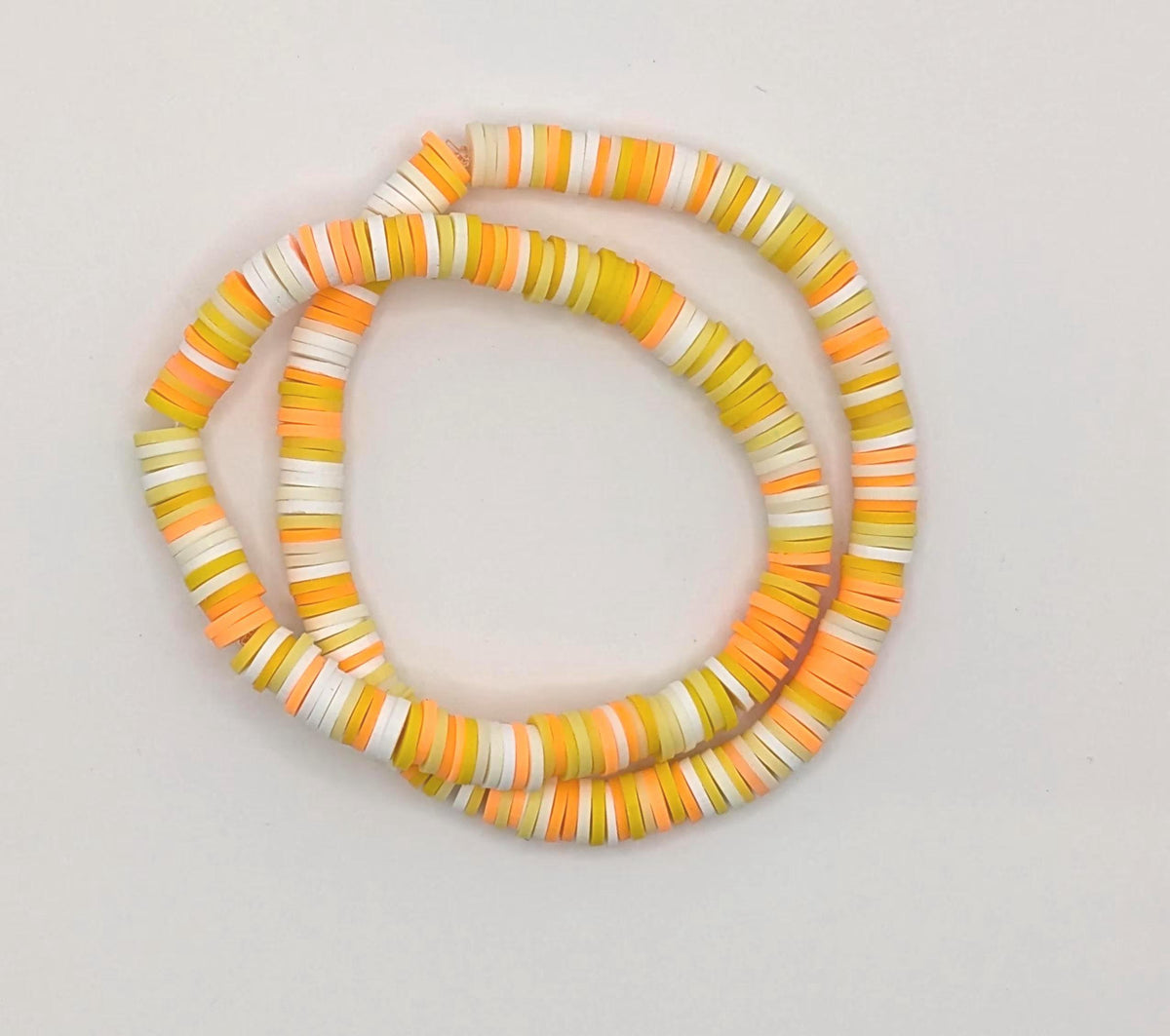 Summer Sorbet bead bracelet, brown and white clay beads